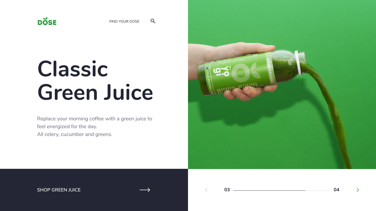 Juice product homepage